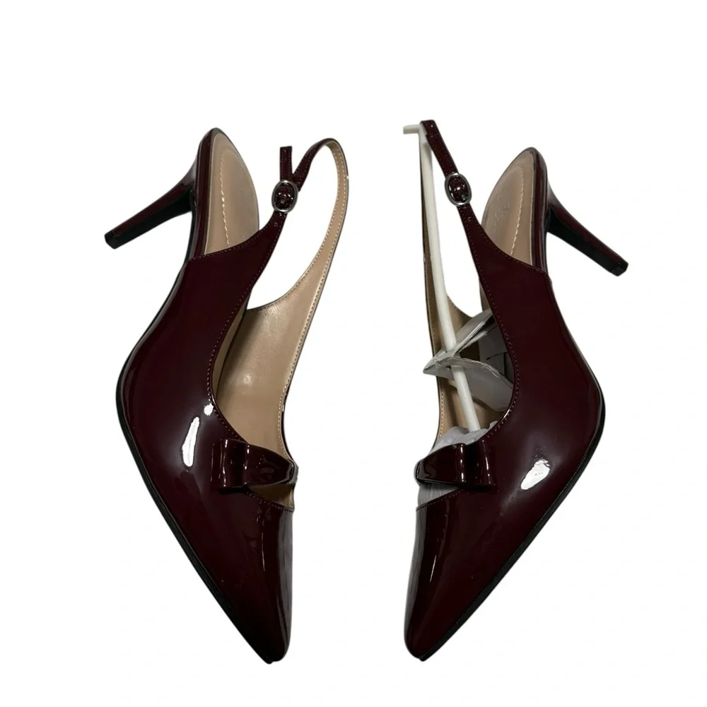 Bandolino Maroon Patent Slingback Heels size 10 NWT